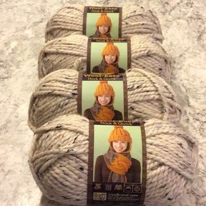 Lion Brand Wool Ease Thick & Quick Yarn (Lot of Four)